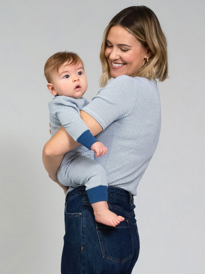 Portesham Jersey T-Shirt Navy Stripe — gallery
