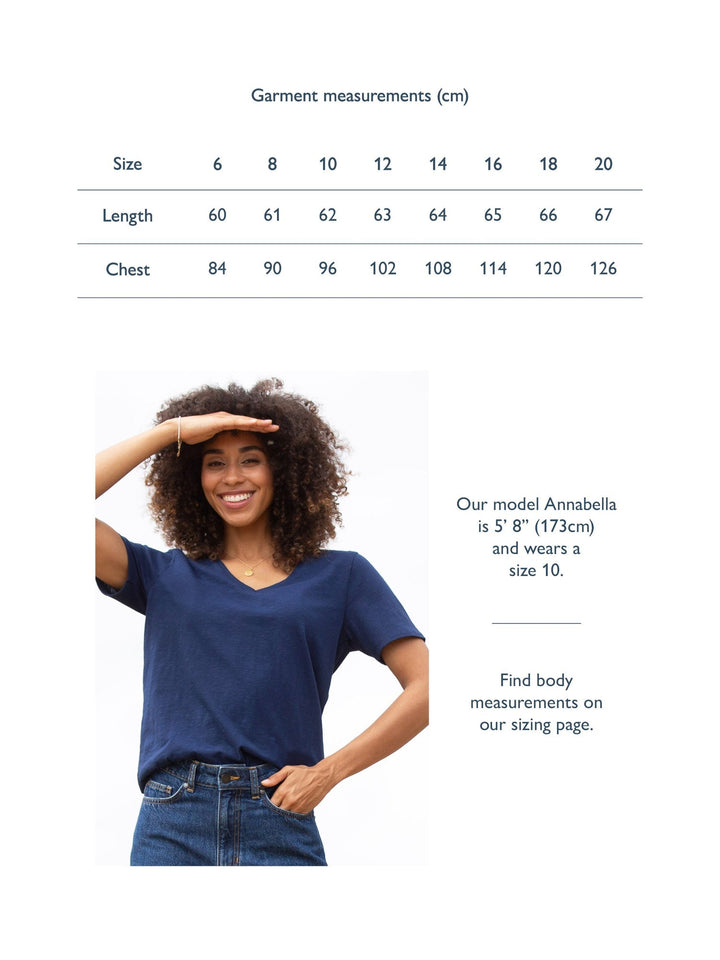 Sandford V-Neck Slub Jersey T-Shirt Midnight — gallery