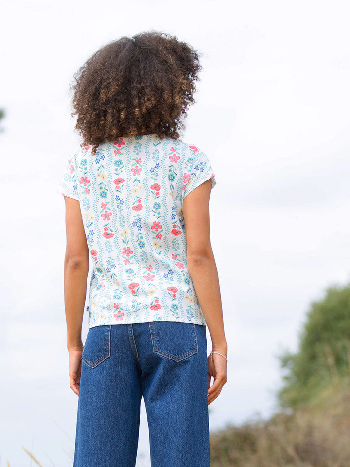 Alum Slub Jersey Top Flower Press for Women - gallery