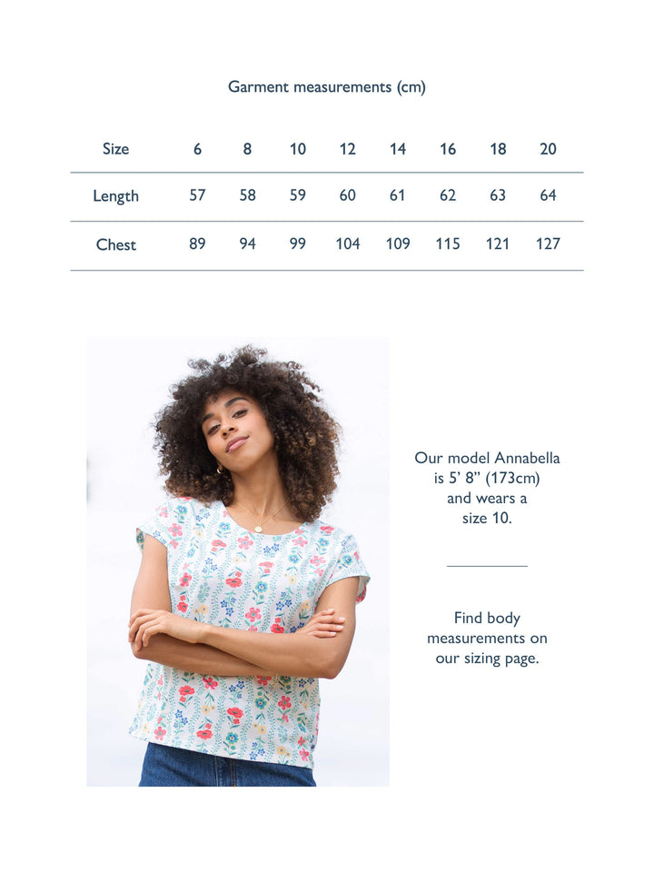 Alum Slub Jersey Top Flower Press for Women - gallery