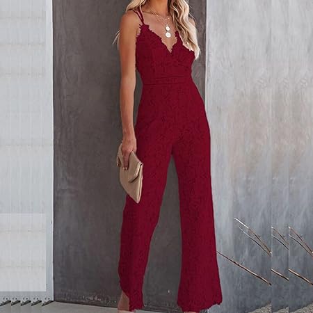Sleeveless Wide-Leg Jumpsuit with Lace Detailing