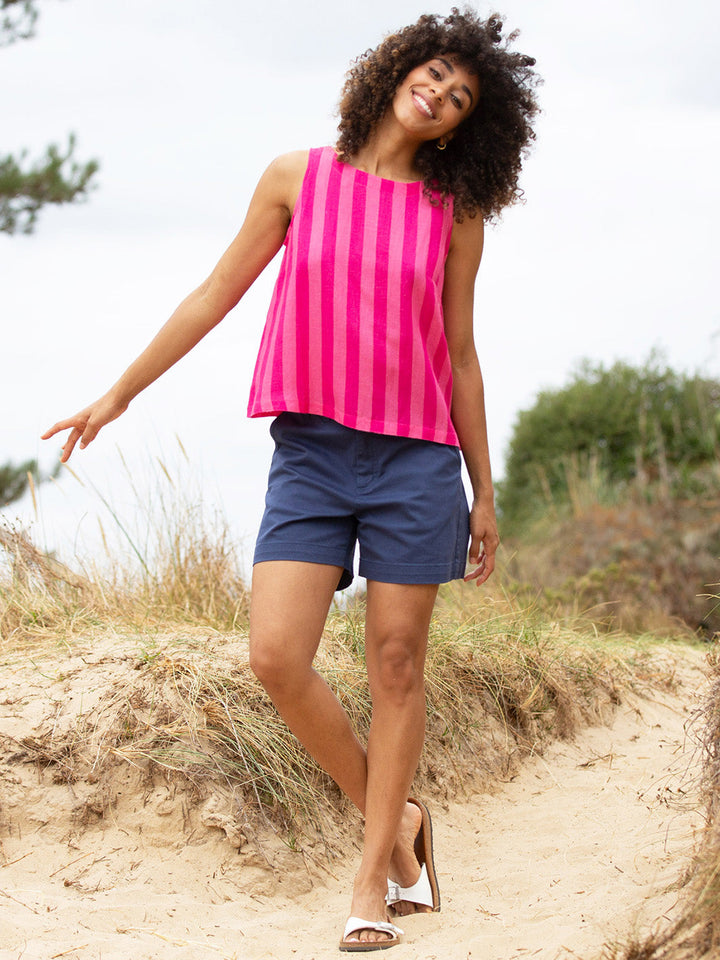 Askerswell Sleeveless Woven Top Azalea Stripe for Women - gallery