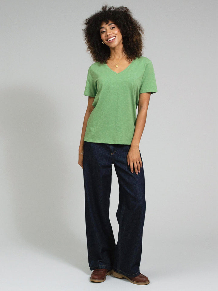 Sandford V-Neck Slub Jersey T-Shirt Ivy for Women - gallery