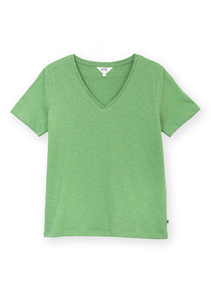 Sandford V-Neck Slub Jersey T-Shirt Ivy for Women - gallery