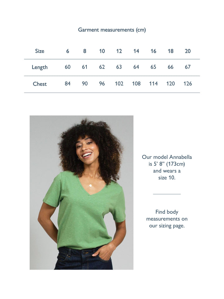 Sandford V-Neck Slub Jersey T-Shirt Ivy for Women - gallery