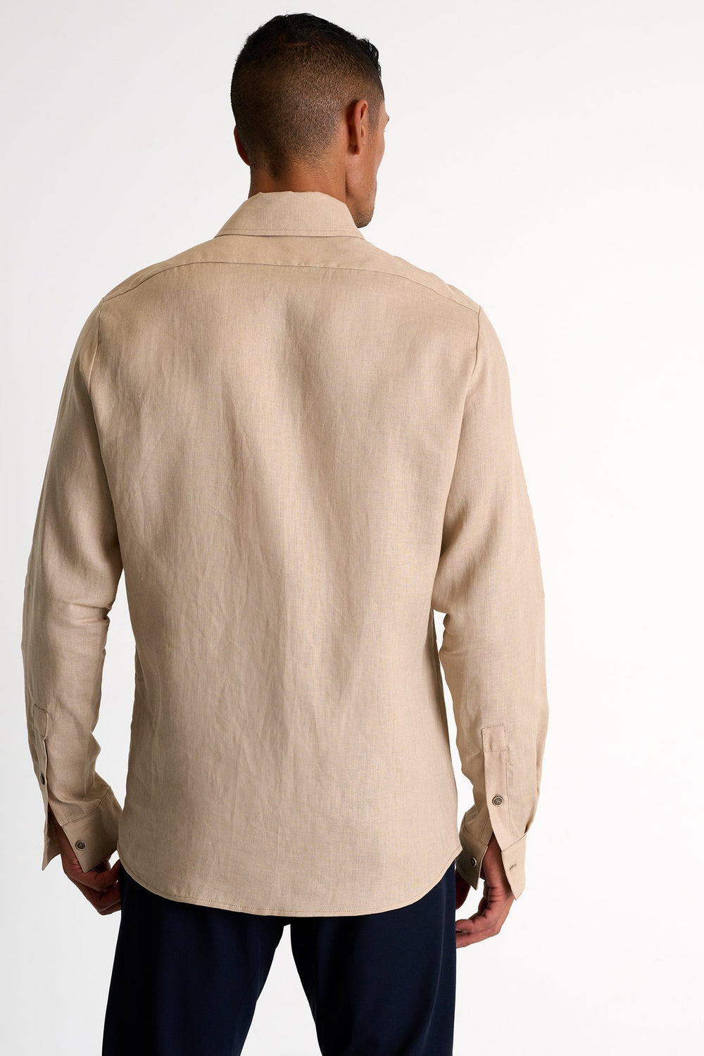 Classic Linen Shirt in Beige Dune for Men - gallery