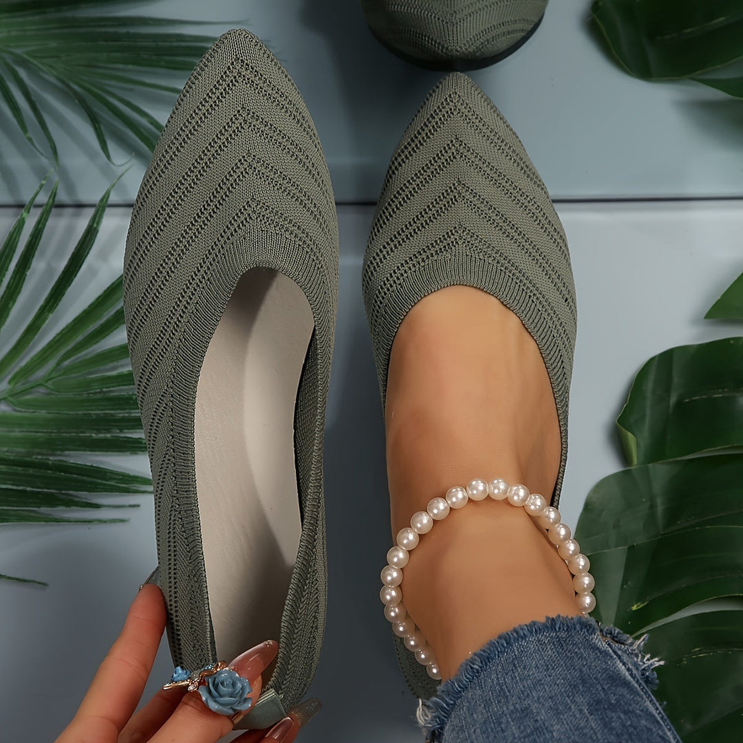 Square Toe Slip-On Flats - Available in Multiple Colours
