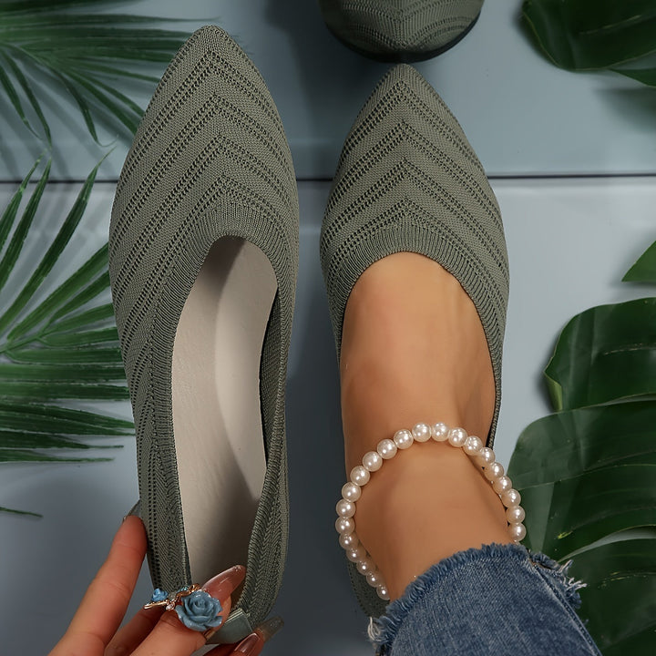 Square Toe Slip-On Flats - Available in Multiple Colours