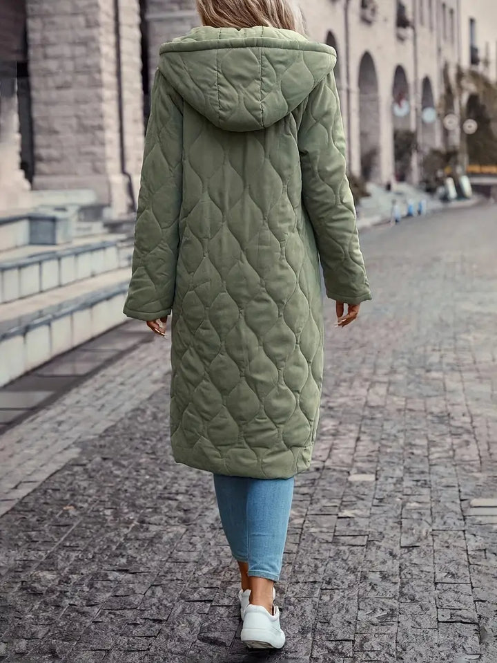 Zip-Up Hoodie with Adjustable Hood in Solid Colour