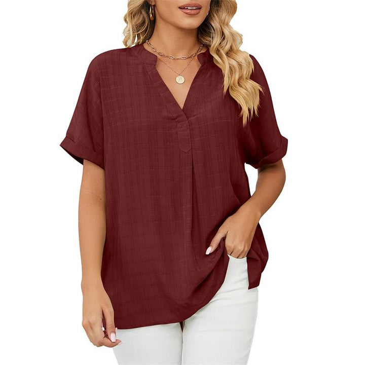 Lightweight Summer Blouse in Open-Weave Fabric