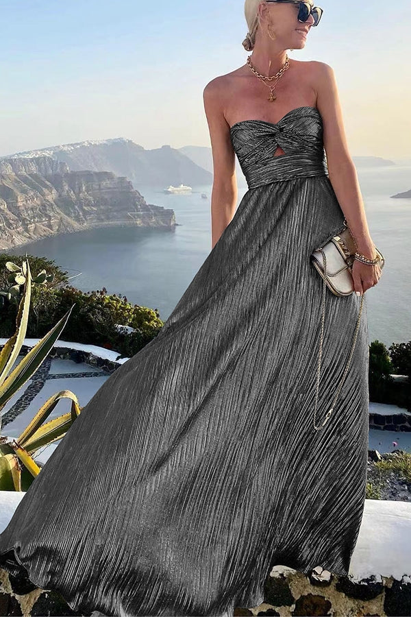 Off-Shoulder Maxi Dress in a Fluid Drape
