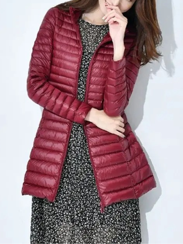 Lightweight Down Jacket with a Fitted Long Line