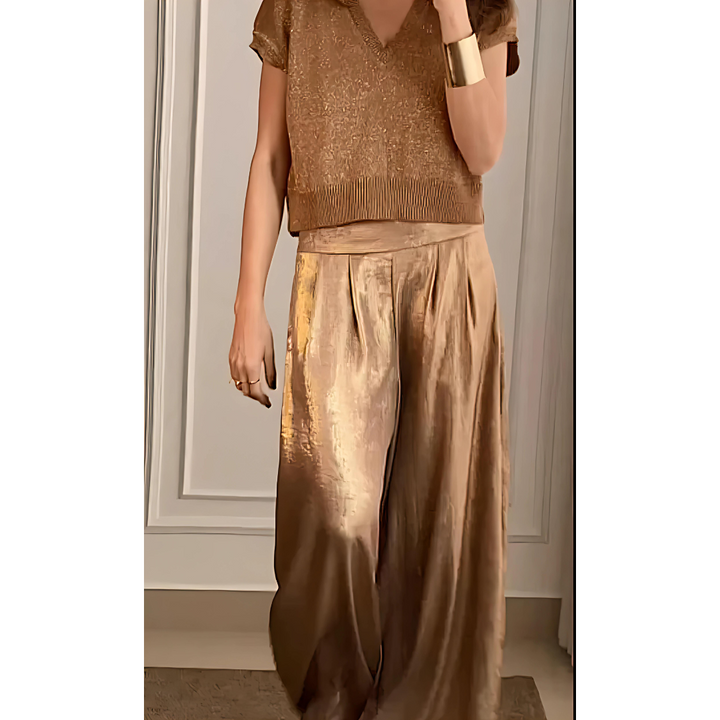 Wide-Leg High-Waisted Trousers in Multiple Colours