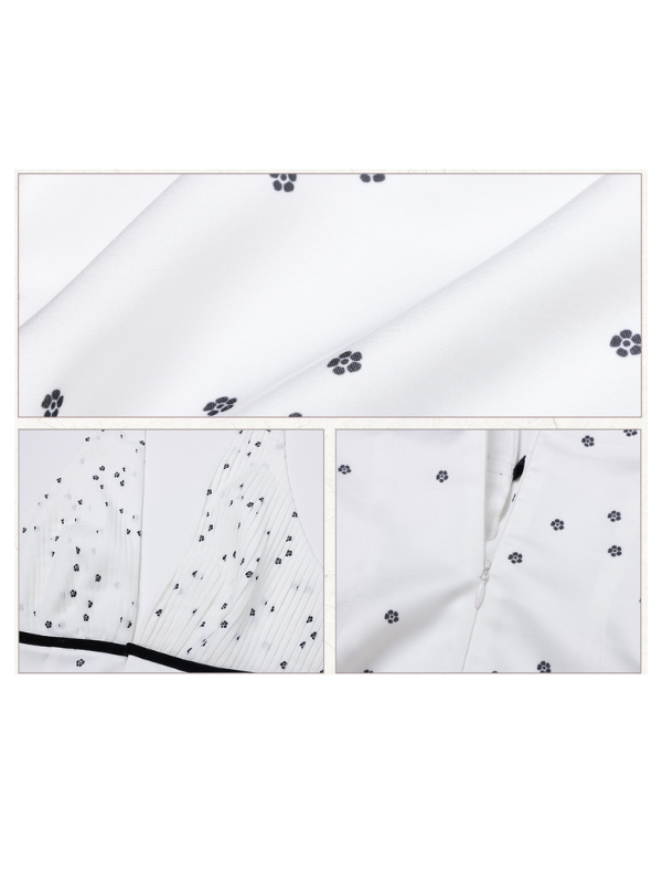 White Polka Dot Halter Dress for Women - gallery