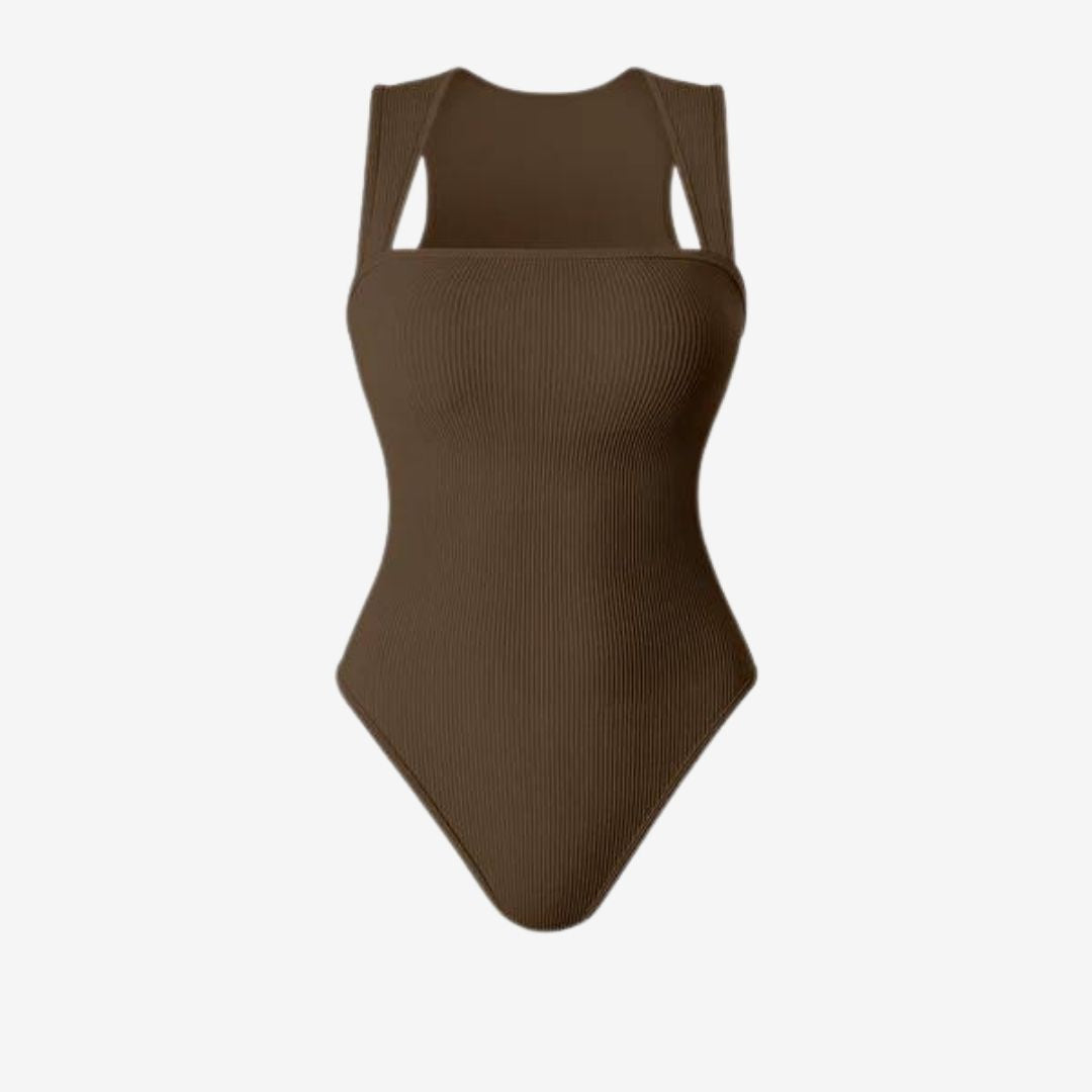 Square-Neck Bodysuit Top for a Polished, Clean Line