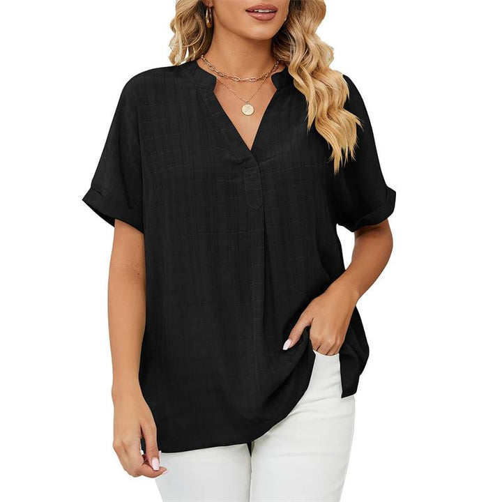 Lightweight Summer Blouse in Open-Weave Fabric