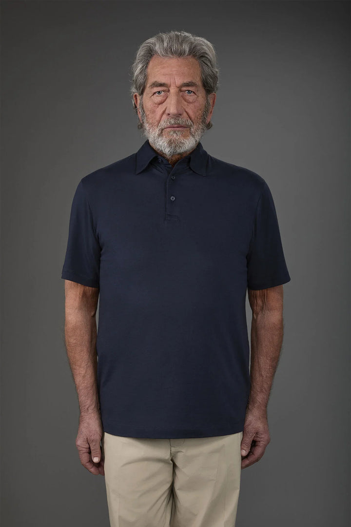 Organic Cotton Short-Sleeve Polo Shirt for Men — DK BLUE