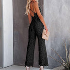 Lace-Accented Sleeveless Jumpsuit