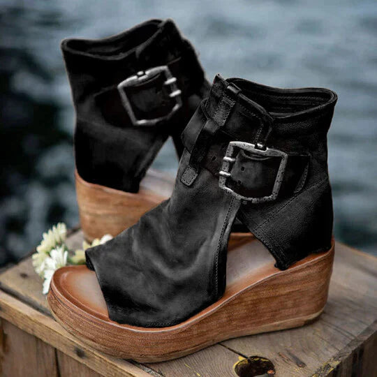 Bohemian Wedge Sandals with Non-Slip Rubber Sole