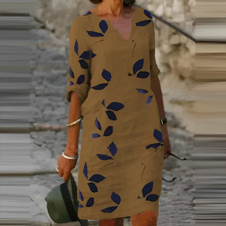Botanical Leaf Print Dress in a Relaxed Summer Fit