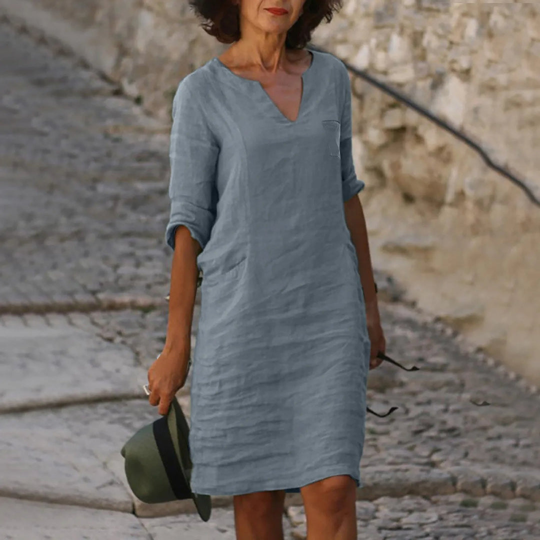Lightweight Elegance Midi Dress for Summer Occasions