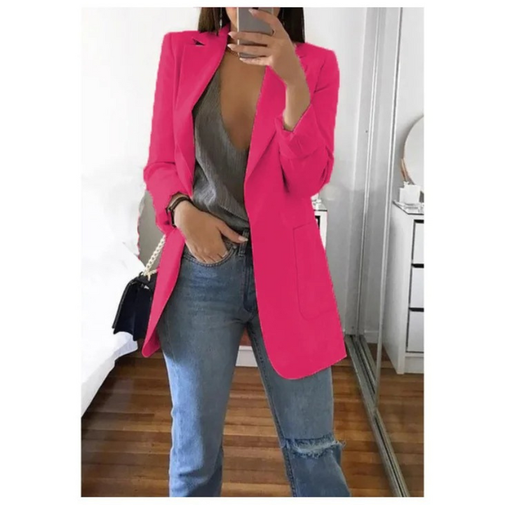 Printed Double-Breasted Blazer for Smart Office Dressing