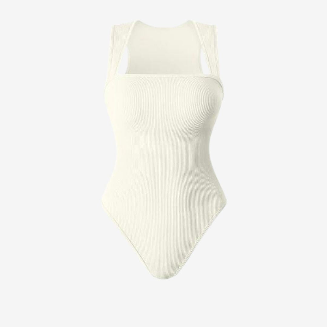 Square-Neck Bodysuit Top for a Polished, Clean Line