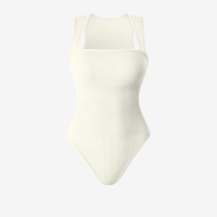 Square-Neck Bodysuit Top for a Polished, Clean Line