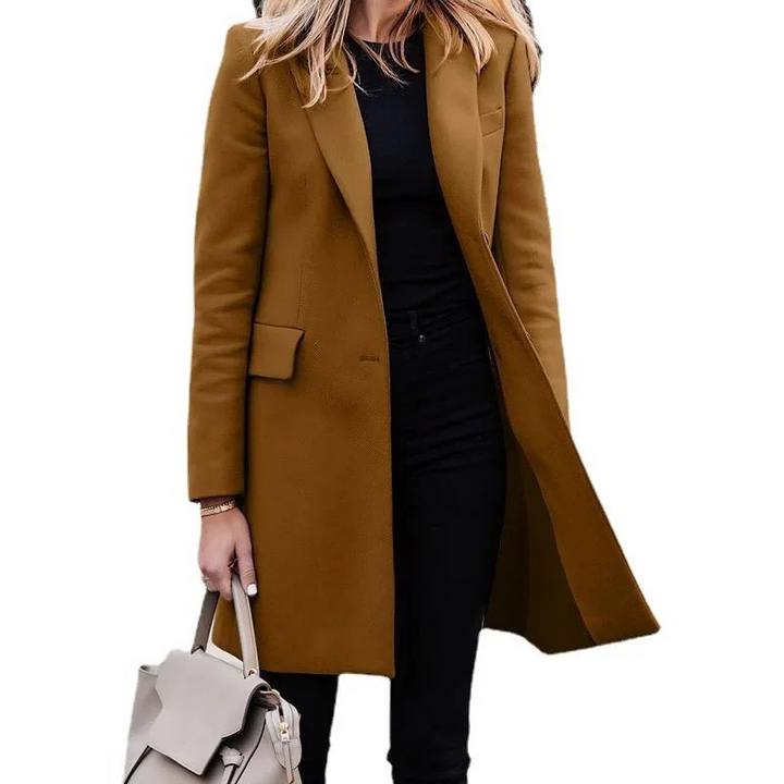 Knot-Accent Trench Coat with Blazer Lapels for Women
