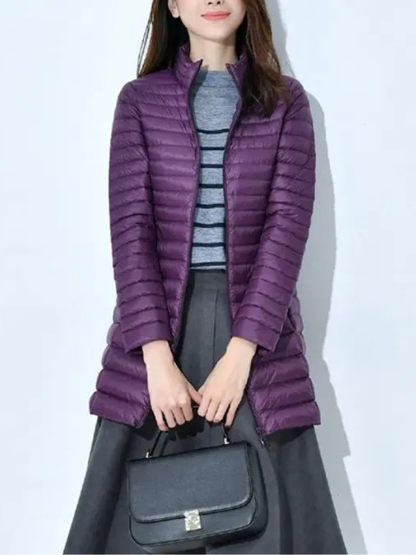 Lightweight Down Jacket with a Fitted Long Line
