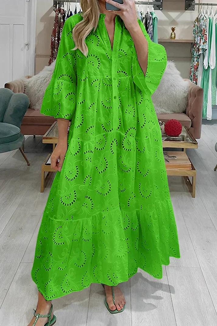 Lace Embroidered White Dress for Garden Parties and Weddings
