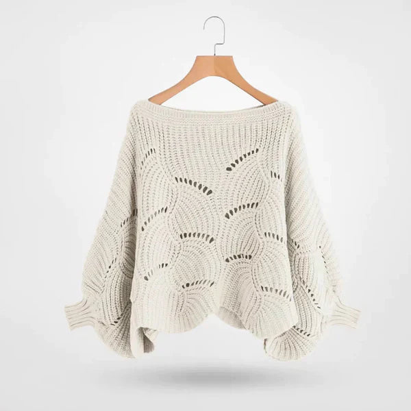 Batwing Turtleneck Knit Jumper in Checkered Fabric