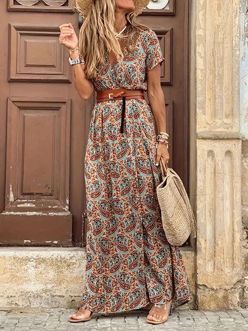 Bohemian Printed Maxi Dress - Long Length