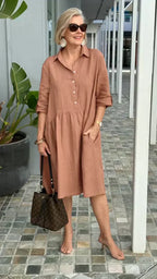 Tricia - Casual Cotton Midi Dress
