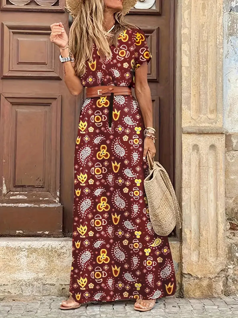 Bohemian Printed Maxi Dress - Long Length