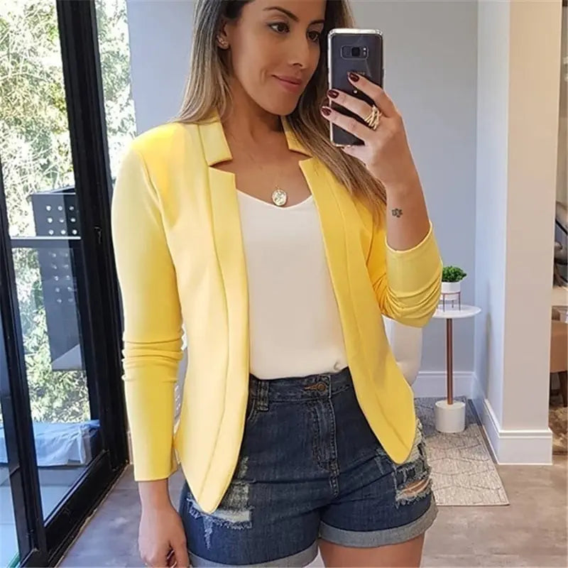 Wide Lapel Belted Blazer with Draped Bodice