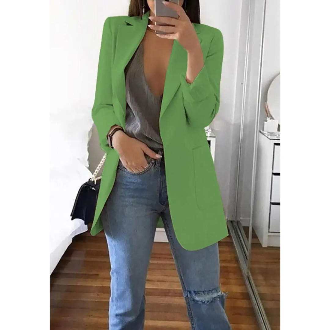 Printed Double-Breasted Blazer for Smart Office Dressing