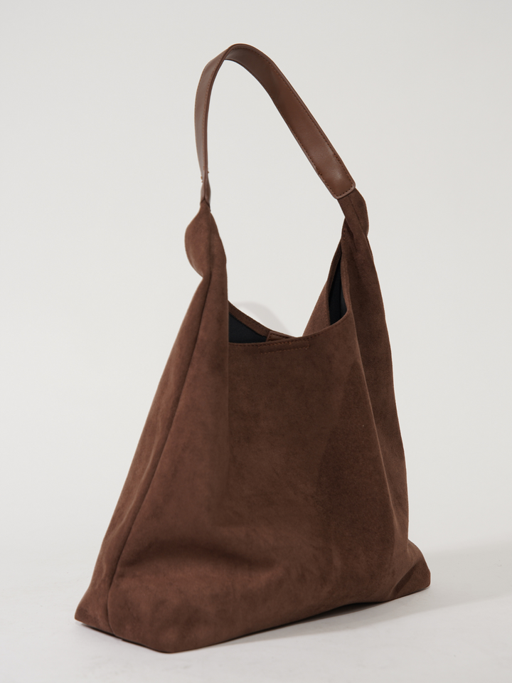 Structured Suede Tote – Spacious Everyday Handbag