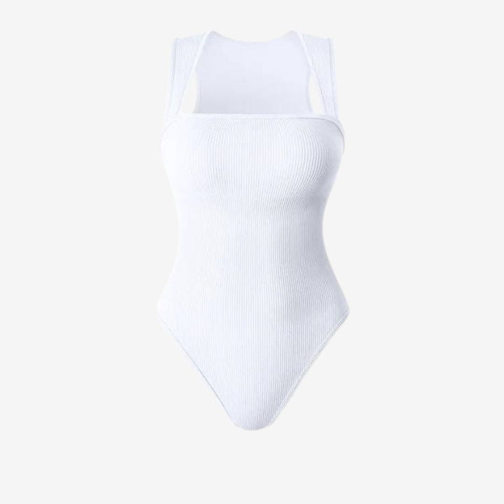 Square-Neck Bodysuit Top for a Polished, Clean Line