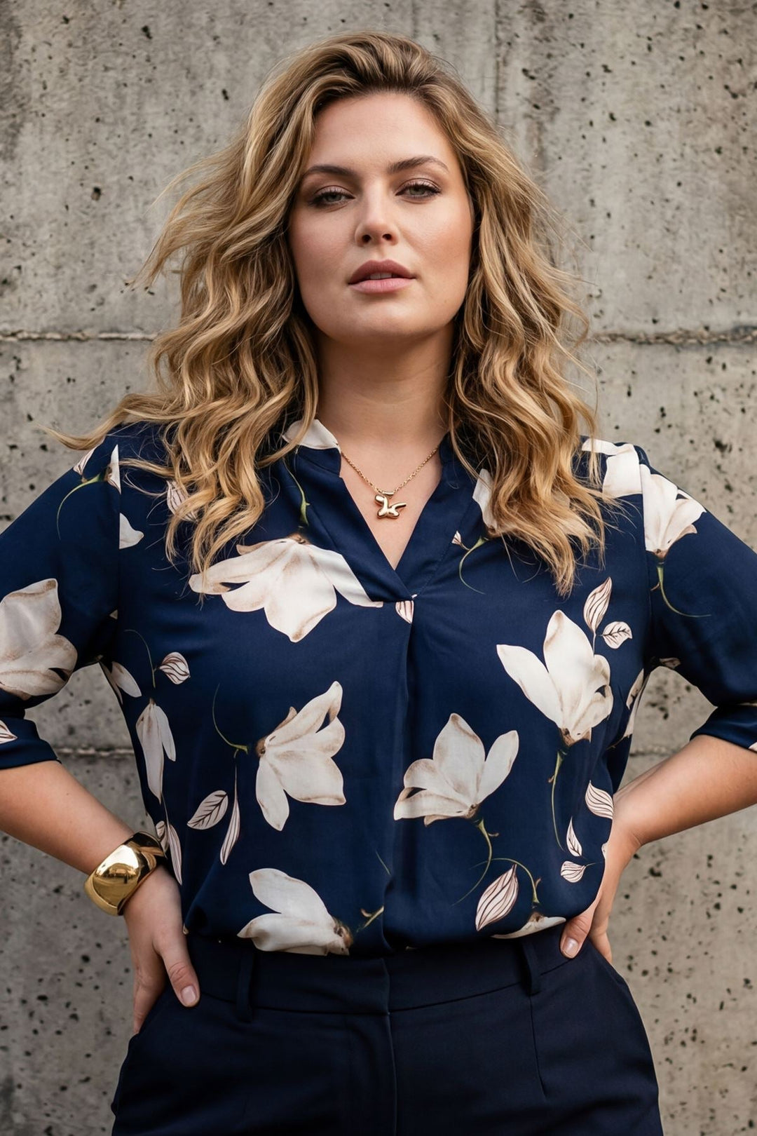 All-Over Print Front Placket Detail Top — Print 5