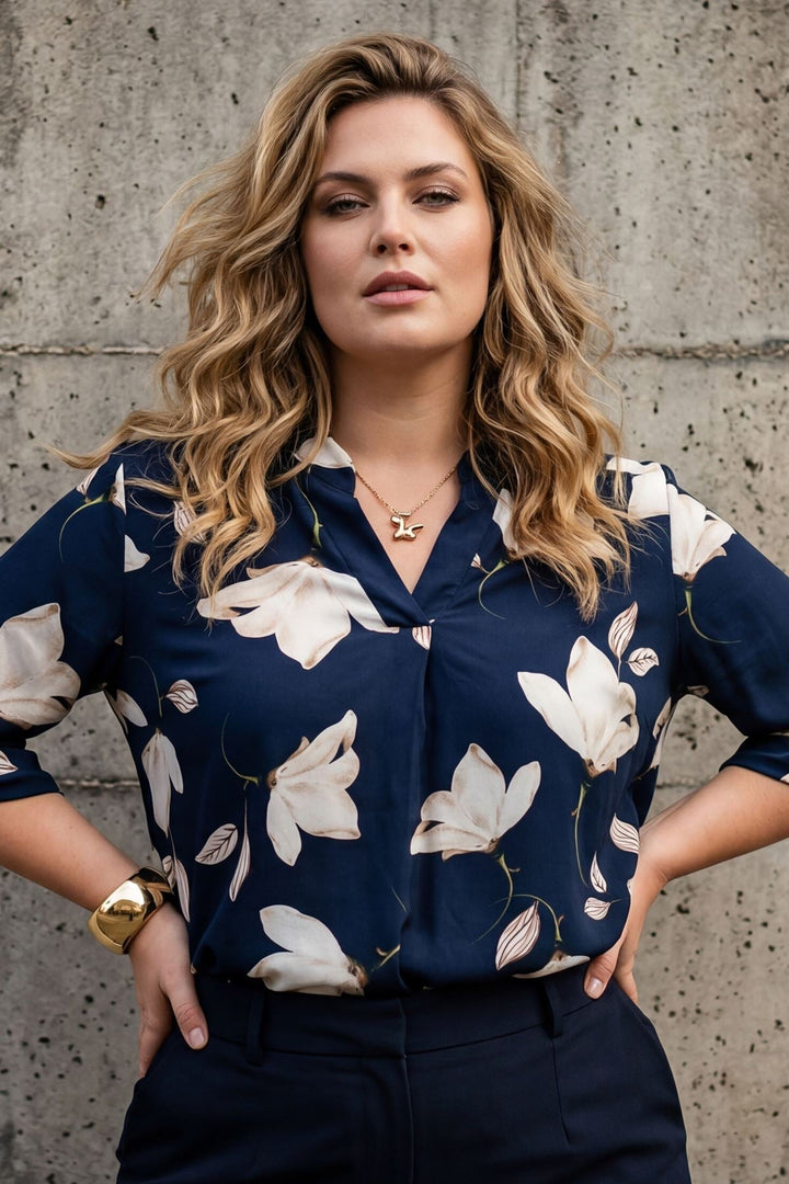 All-Over Print Front Placket Detail Top — Print 5