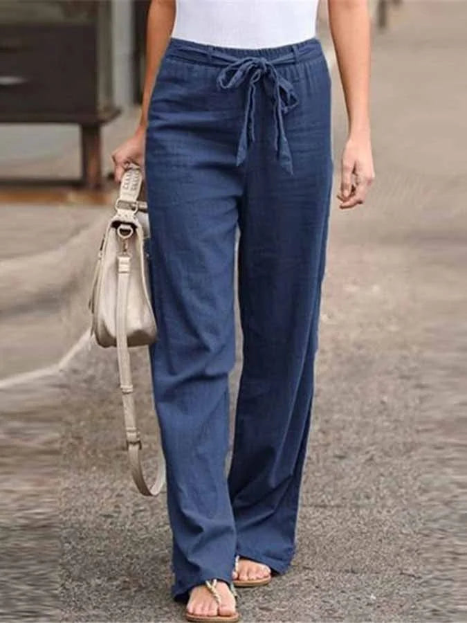 Wide-Leg Relaxed Trousers with an Elasticated Waist