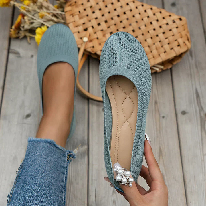 Romina Flat Ballet Shoes with Breathable Mesh Upper