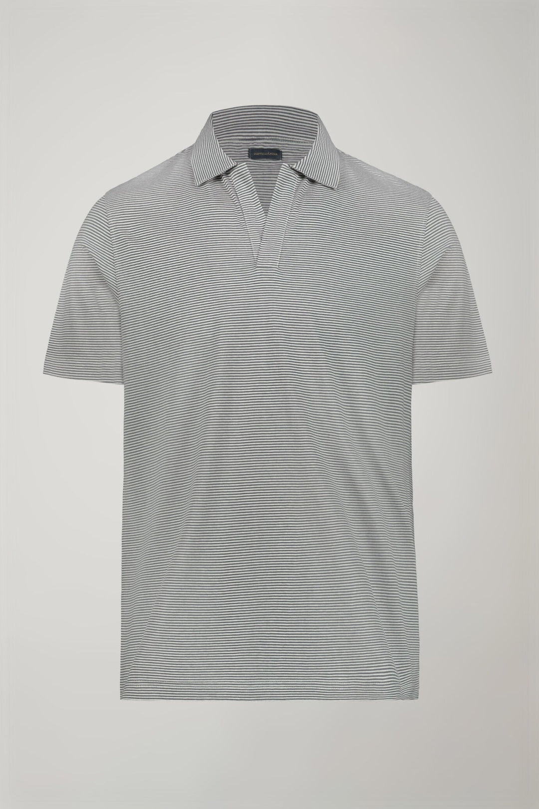 Thin Stripe Derby Collar Polo Shirt for Men — gallery