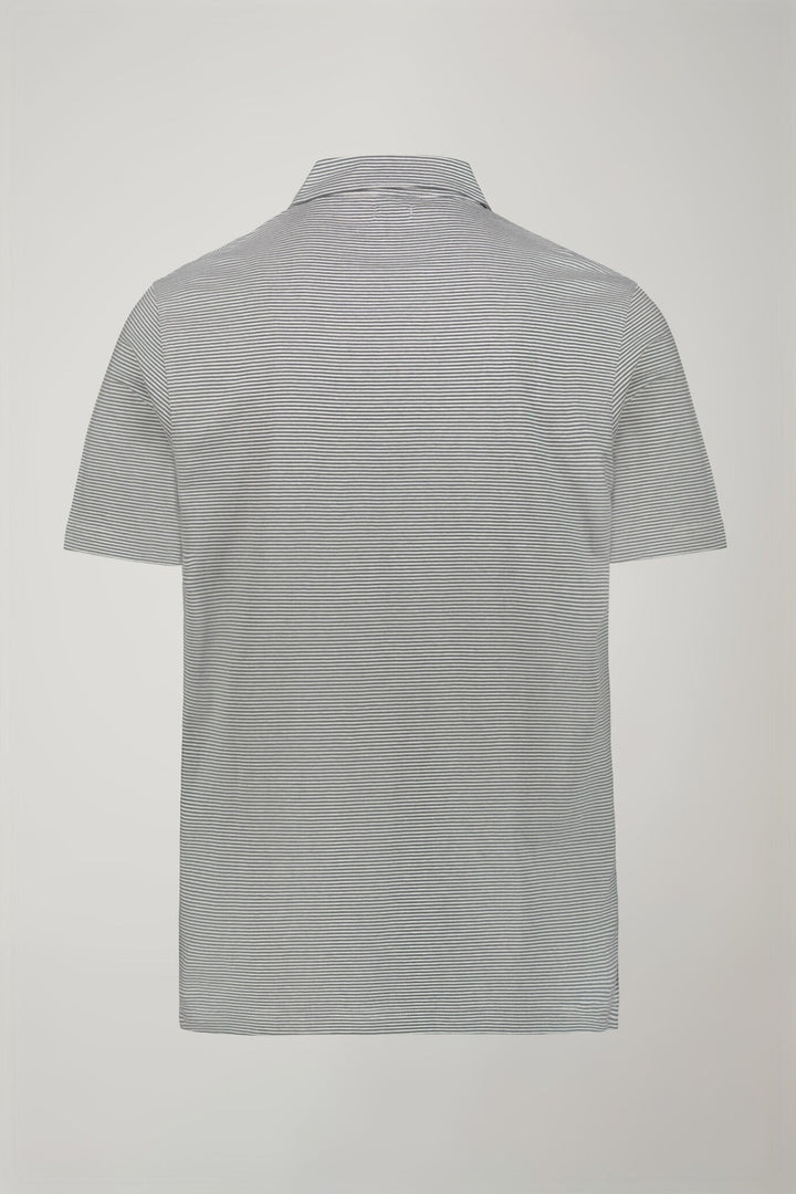 Thin Stripe Derby Collar Polo Shirt for Men — gallery