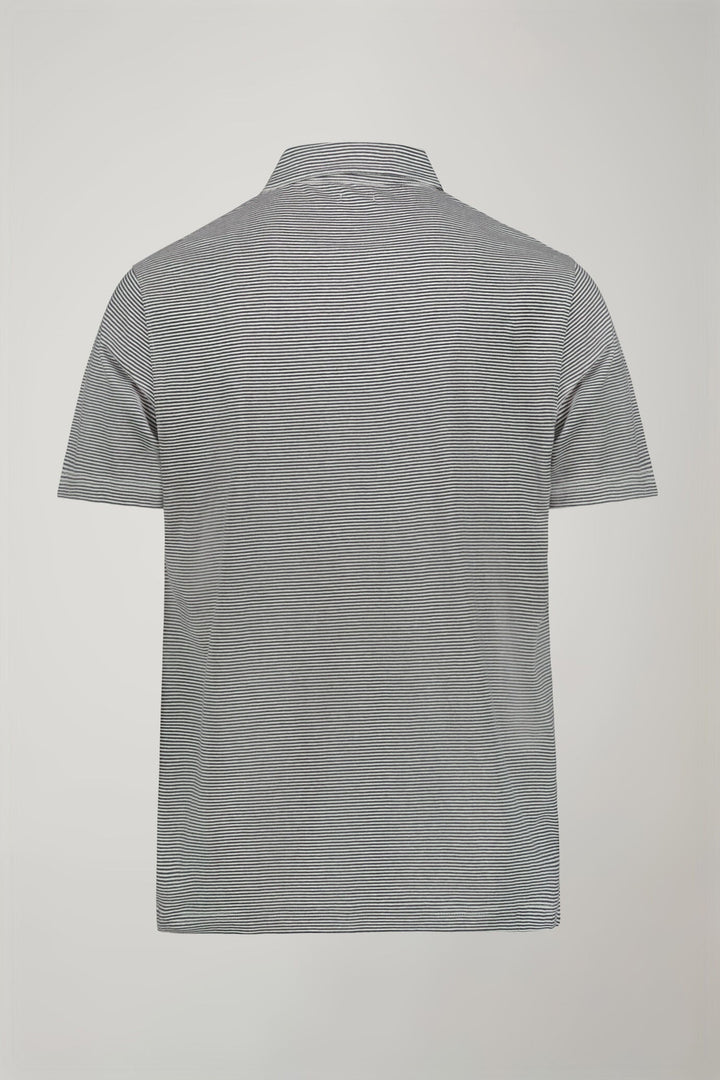 Thin Stripe Derby Collar Polo Shirt for Men — gallery