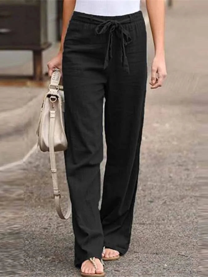 Wide-Leg Relaxed Trousers with an Elasticated Waist
