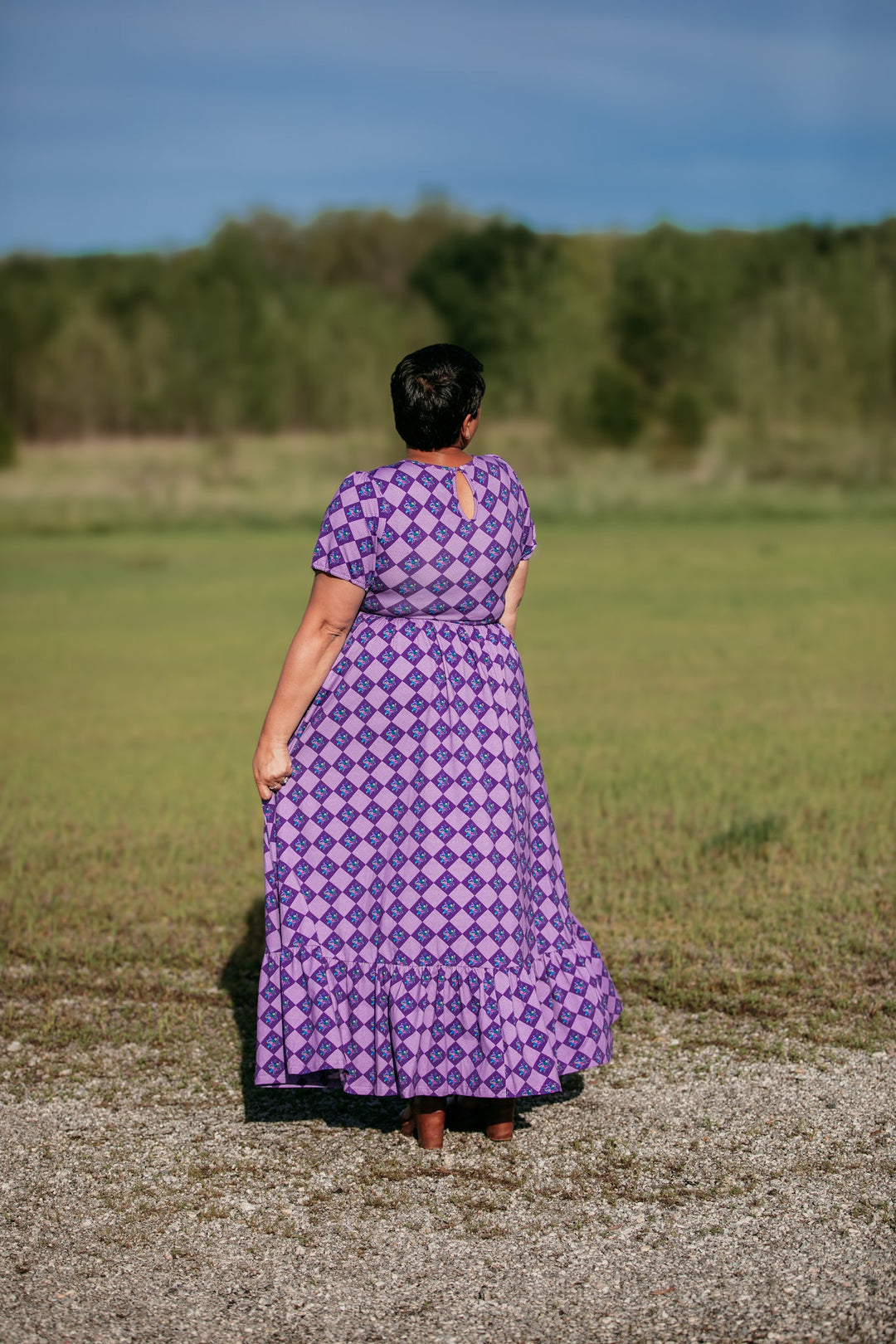 Patchwork Print Maxi Dress for Women - gallery