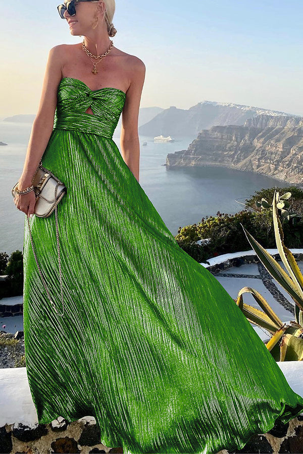 Off-Shoulder Maxi Dress in a Fluid Drape
