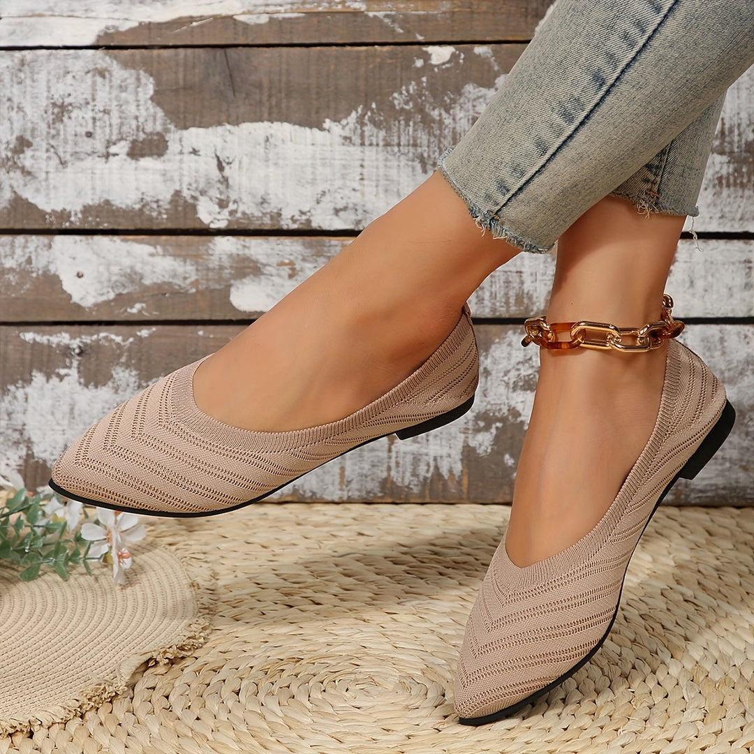 Square Toe Slip-On Flats - Available in Multiple Colours